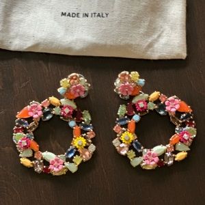 Jcrew Colorful Floral Hoop Earrings
